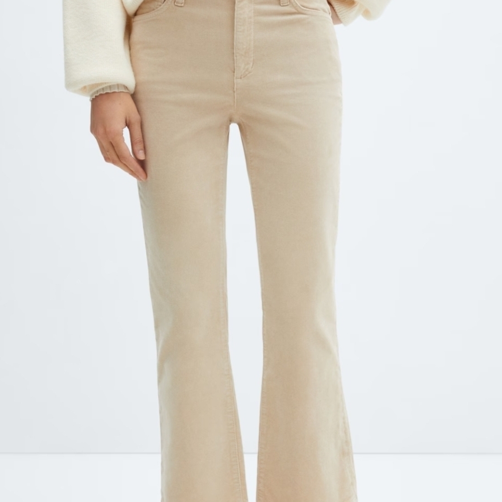 Mango Flared Cropped Corduroy